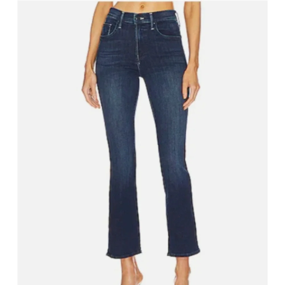Mother Jeans 32 The Midsize Dazzler Ankle Dark Blue Stretch High Rise